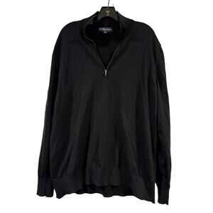 Brooks Brothers Supima Cotton Half-Zip Black Sweater Men’s Size XXL EUC